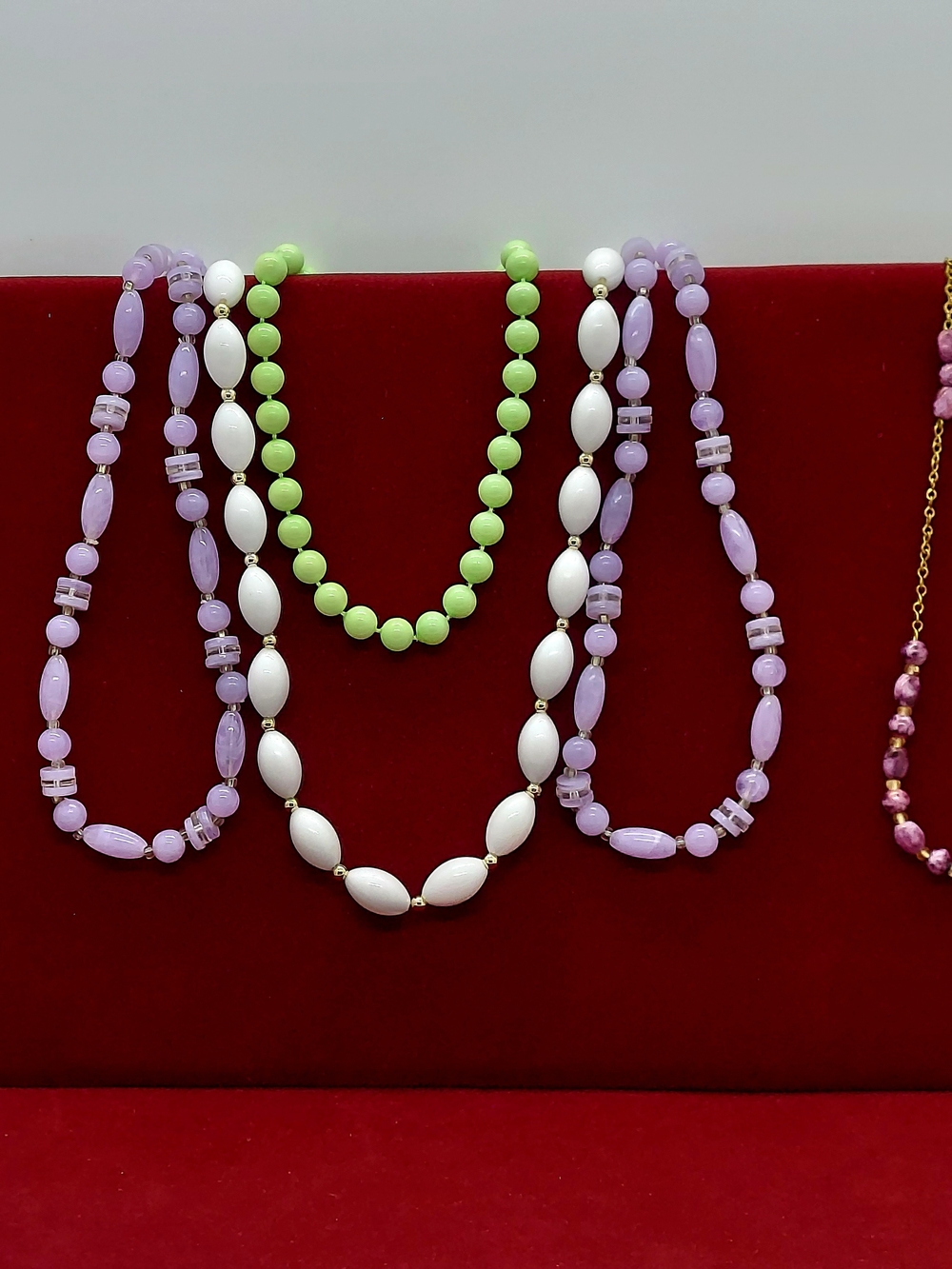Lot Of 5 Vintage Beaded Fashion Necklaces - MCM-1980's